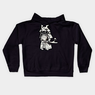 Kawaii Cat Anime Japanese Retro Samurai Novelty Funny Cat Kids Hoodie